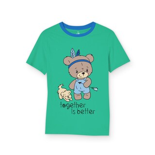 Foto 2 | Foto 2 | Pijama Niña Million Hands Verde Esmeralda Con Azul Rey Playera Short Osito