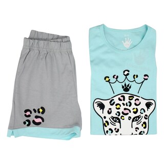 Foto 1 | Foto 1 | Pijama Million Hands Niña Agua-gris Playera Short Princess Jaguar