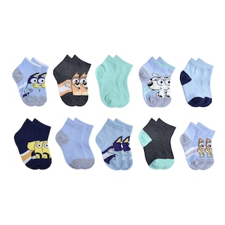 Foto 1 | Foto 1 | Calcetines Bluey Quarter Para Niños De 2 A 4 Toneladas, Paquete De 10 Unidades, Color Gris Pálido - Venta Internacional.