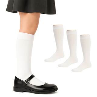 Foto 1 | Foto 1 | Calcetas Escolares De Algodón 3 Pares Talla 9 - 12 Color Blanco