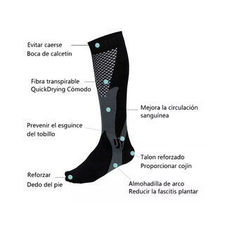 Foto 3 | Foto 3 | Calcetas De Compresión Alivia Varices Y Circulación Ch/m Eo Safe Imports Esi-14678 Negro