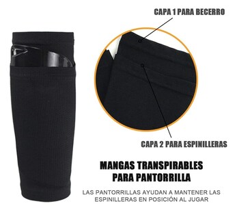 Foto 3 | Foto 3 | Calceta Antideslizante para Futbol - Manga Media y Espinillera Sports 3 Piezas