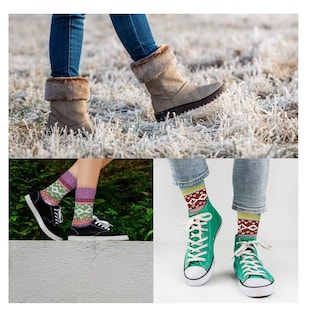 Foto 4 | Foto 4 | Calcetines De Mujer Termicos Lana Suaves Estampados 5 Pares Colores