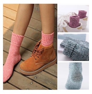 Foto 4 | Foto 4 | Calcetines Termicos Unisex Largos Tejidos 5 Pares Adecuado Para Mujeres