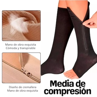 Foto 2 | Foto 2 | Calceta Compresión Medias Calcetines Cierre Como Zip Sox 2 Pares