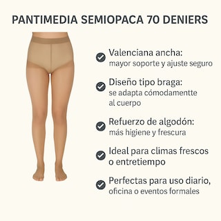Foto 7 | Foto 7 | Pantimedias Beige María Íntima 2 Piezas