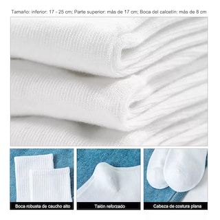 Foto 2 | Foto 2 | 20 Pares Calcetines Deportivos Hombre Algodón 100% Eo Safe Imports Esi-17079 Blanco