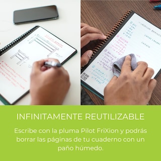 Foto 5 | Foto 5 | Cuaderno Inteligente Rocketbook Fusion 7 Plantillas De Página Carta, Turquesa.