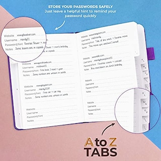 Foto 4 | Foto 4 | Venta Internacional- Libro Contraseñas Clever Fox Organizador con Pestañas Alfabéticas Cuaderno Mediano