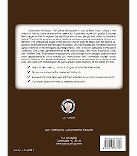 Foto 3 | Foto 3 | Venta Internacional- Cuaderno Interactivo de Estudios Sociales Mark Twain Media The Great Depression: Grados 5-8