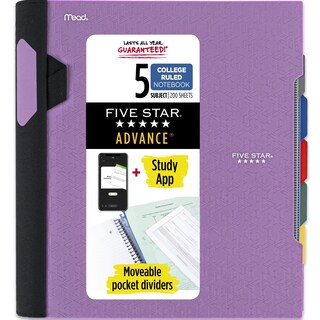 Foto 1 | Foto 1 | Cuaderno Con 5 Asignaturas, 5 Asignaturas, Rayado Universitario, 200 Hojas, Color Morado - Venta Internacional.