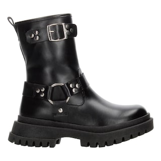 Foto 1 | Foto 1 | Botas Niña Tropicana Negro Doble Hebilla Zipper Plataforma Negro