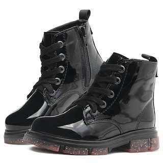 Foto 1 | Foto 1 | Bota Para Niña Charol Negro Suela Con Glitter Antiderrapante Negro