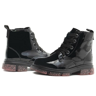 Foto 2 | Foto 2 | Bota Para Niña Charol Negro Suela Con Glitter Antiderrapante Negro