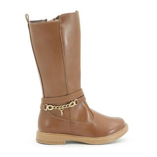 Foto 1 | Foto 1 | Bota Alta Para Niña Yuyin Casual Ajuste Cierre Tacón Bajo Beige
