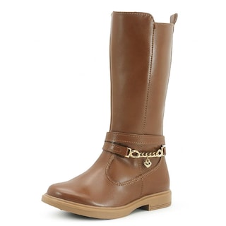 Foto 4 | Foto 4 | Bota Alta Para Niña Yuyin Casual Ajuste Cierre Tacón Bajo Beige