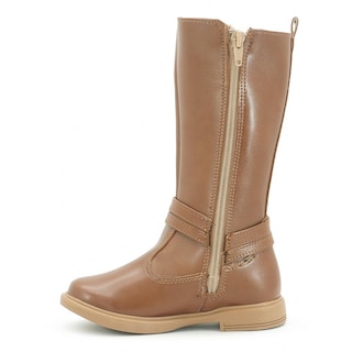 Foto 6 | Foto 6 | Bota Alta Para Niña Yuyin Casual Ajuste Cierre Tacón Bajo Beige