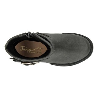 Foto 8 | Foto 8 | Bota Casual Niña Jakuna Negro Doble Hebilla Tacón 3cm Urbano Negro