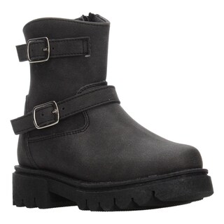 Foto 2 | Foto 2 | Bota Casual Niña Jakuna Negro Doble Hebilla Tacón 3cm Urbano Negro