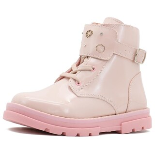Foto 3 | Foto 3 | Botas Para Niña Charol Rosa Moda Chunky Suela Cosida Rosa Claro