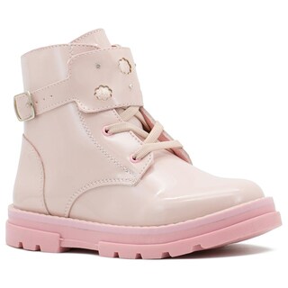 Foto 4 | Foto 4 | Botas Para Niña Charol Rosa Moda Chunky Suela Cosida Rosa Claro