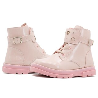Foto 2 | Foto 2 | Botas Para Niña Charol Rosa Moda Chunky Suela Cosida Rosa Claro