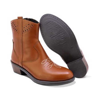 Foto 6 | Foto 6 | Botines Coqueta Para Niña De Piel Color Miel Mirta Con Diseño Western Y Detalles Calados