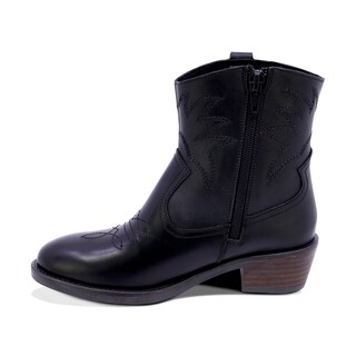 Foto 5 | Foto 5 | Botines Coqueta Para Niña De Piel Color Negro Mirta Con Diseño Western