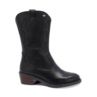Foto 2 | Foto 2 | Botas Coqueta Para Niña De Piel Color Negro Mirta Con Diseño Western Y Bordado Tono A Tono