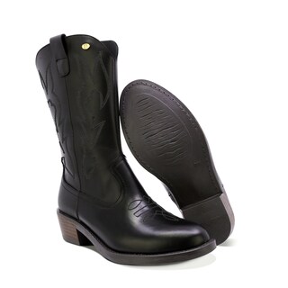 Foto 6 | Foto 6 | Botas Coqueta Para Niña De Piel Color Negro Mirta Con Diseño Western Y Bordado Tono A Tono