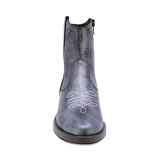 Foto 3 | Foto 3 | Botines Coqueta Para Niña De Piel Color Gris Metálico Mirta Con Diseño Western Y Detalles Calados