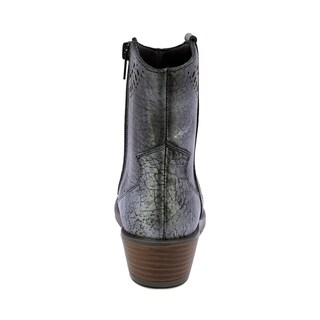 Foto 4 | Foto 4 | Botines Coqueta Para Niña De Piel Color Gris Metálico Mirta Con Diseño Western Y Detalles Calados