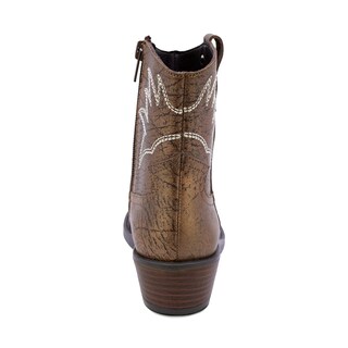 Foto 4 | Foto 4 | Botines Coqueta Para Niña De Piel Color Bronce Mirta Con Diseño Western
