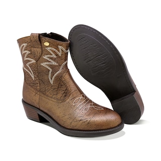 Foto 6 | Foto 6 | Botines Coqueta Para Niña De Piel Color Bronce Mirta Con Diseño Western