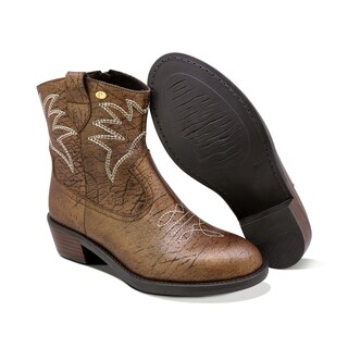 Foto 6 | Foto 6 | Botines Coqueta Para Niña De Piel Color Bronce Mirta Con Diseño Western