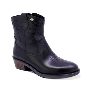 Foto 1 | Foto 1 | Botines Coqueta Para Niña De Piel Color Negro Mirta Con Diseño Western