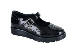 Zapatos Coqueta 54705-c color Charol Negro Escolar para Niña