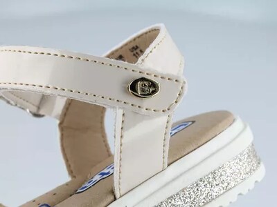 Foto 7 | Foto 7 | Sandalias Huaraches Coqueta 112314-l Beige Niña Casual Charol