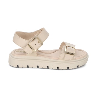 Foto 2 | Foto 2 | Sandalia Para Niña Coqueta 112800-l Color Beige Con Doble Ajuste De Hebilla