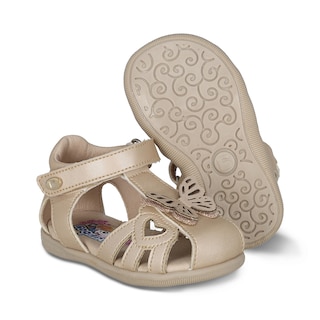 Foto 6 | Foto 6 | Sandalia Para Niña Coqueta 973020-l Color Beige Con Ajuste Velcro Y Detalles