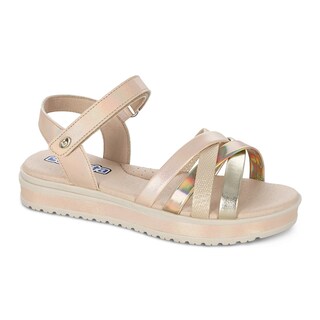 Foto 1 | Foto 1 | Sandalia Casual Para Niña Coqueta Color Oro 112300-o Con Ajuste Velcro