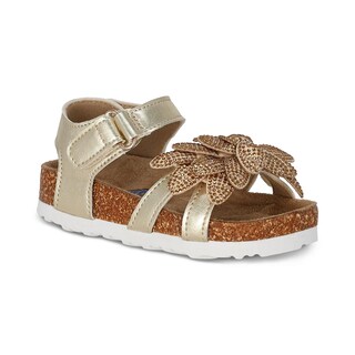 Foto 1 | Foto 1 | Sandalia Para Niña Coqueta 200101-s Color Oro Con Detalles Y Ajuste Velcro