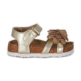 Foto 2 | Foto 2 | Sandalia Para Niña Coqueta 200101-s Color Oro Con Detalles Y Ajuste Velcro