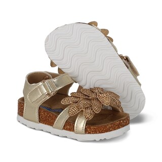 Foto 6 | Foto 6 | Sandalia Para Niña Coqueta 200101-s Color Oro Con Detalles Y Ajuste Velcro