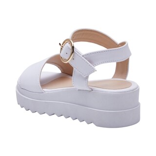 Foto 2 | Foto 2 | Sandalia Calzado Watanabe Color Blanco Niña Plana Satín