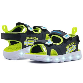 Foto 3 | Foto 3 | Sandalia Con Luces Para Niño Bubble Gummers Negro/ Verde Negro