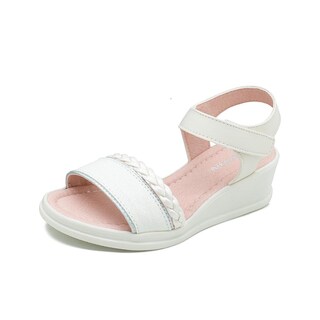 Foto 5 | Foto 5 | Sandalia Plataforma Para Niña Charol Blanco Trenzada Ligeras Beige