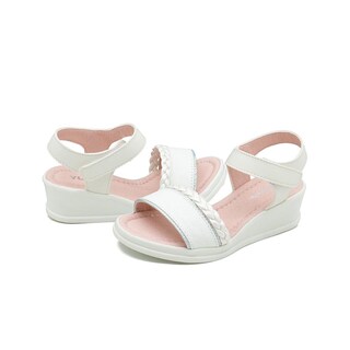 Foto 6 | Foto 6 | Sandalia Plataforma Para Niña Charol Blanco Trenzada Ligeras Beige