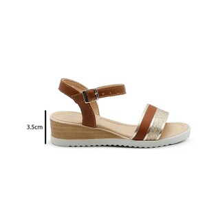 Foto 2 | Foto 2 | Sandalia Casual Doble Tira Brillante Abierta Color Camel Beige