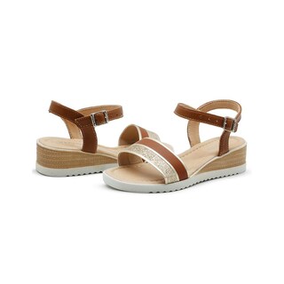 Foto 4 | Foto 4 | Sandalia Casual Doble Tira Brillante Abierta Color Camel Beige